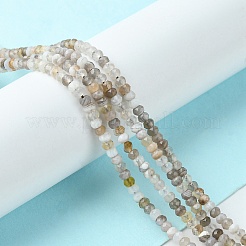 天然石ボツワナアゲートビーズ連売り  多面カット  ラウンド  2mm  穴：0.5mm  約197個/連  15.75インチ（40cm）&nbsp;G-F748-B01-01