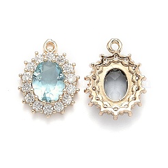 Transparent Faceted Glass Pendants&nbsp;GLAA-R212-15-M