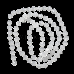ジェイド風ガラスビーズ連売り  多面カット  双円錐形  ホワイト  4x4mm  穴：0.8~1mm  約75~78個/連  28~29cm&nbsp;EGLA-A039-J4mm-D06