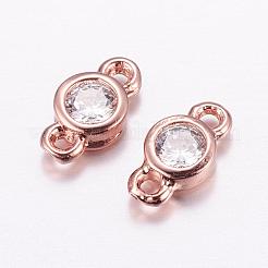 Brass Micro Pave Cubic Zirconia Links&nbsp;KK-F714-09