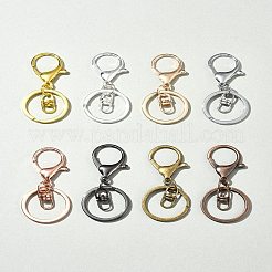 8 個 4 色鉄合金ロブスター爪クラスプキーホルダー  ミックスカラー  6.8x3cm  2個/カラー&nbsp;KEYC-FS0001-06B