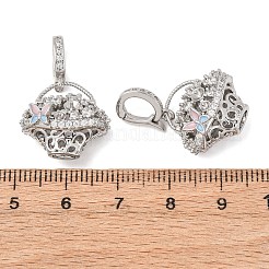 Brass Micro Pave Cubic Zirconia Peg Bails&nbsp;KK-A279-10P