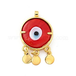 Rack Plating Handmade Evil Eye Lampwork Pendants&nbsp;KK-F838-01-G
