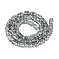 透明クラックルガラスビーズ連売り  コラム  グレー  9~9.5x6~6.5mm  穴：1~1.2mm  約43個/連  15.55~15.75''（39.5~40センチメートル）&nbsp;GLAA-NH0001-04-A11