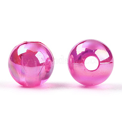 透明なアクリルビーズ  ab色メッキ  ラウンド  カメリア  8mm  穴：2mm  約2000~2100個/500g&nbsp;MACR-T046-01D-07