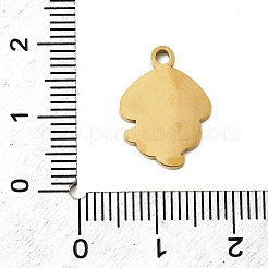 304ステンレススチールエナメルペンダント  イオンプレーティング（ip）  18KGP本金メッキ  クラゲ  16.5x12x1.5mm  穴：1.8mm&nbsp;STAS-I336-05G-01