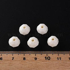 不透明なアクリルビーズ  多面カット  染め  ラウンド  乳白色  10mm  穴：2mm  約1050個/500g&nbsp;MACR-S373-69-S01