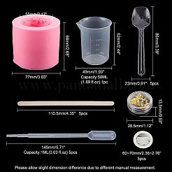 DIYのクリスマス模様のキャンドルモールド  レジン型  プラスチック製トランスファーピペット、計量カップ、スプーン付き  ラテックス指サック  ネイルアートスパンコール  ミックスカラー  77x68mm  内径：55mm  1 PC&nbsp;DIY-PH0004-96