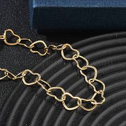 304 Stainless Steel Heart Link Chain Bracelets&nbsp;SA-CBA2696-16G
