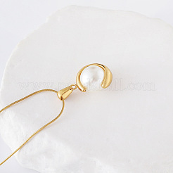 3Pcs Elegant Stainless Steel Pave Imitation White Pearl Round Pendant Necklaces for Women&nbsp;CF2147