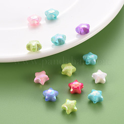 不透明なアクリルビーズ  染め  ABカラー  多面カット  スター  ミックスカラー  10x11x7mm  穴：2mm  約1350個/500g&nbsp;TACR-S153-36I