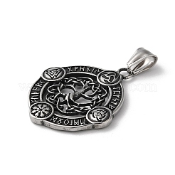 Viking Runes 304 Stainless Steel Pendants&nbsp;STAS-D014-17AS