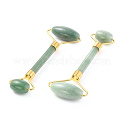 Natural Green Aventurine Brass Face Massager&nbsp;MRMJ-G009-38G