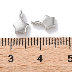 ラックメッキ真鍮チャーム  長持ちメッキ  鉛フリー＆カドミウムフリー  スター  プラチナ  8.5x5.5x3mm  穴：1.2mm&nbsp;KK-Z039-31P