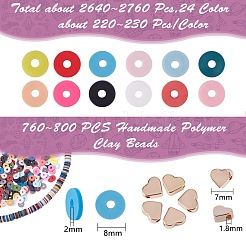 2400Pcs Single Colors Handmade Polymer Clay Beads&nbsp;CLAY-SZ0001-55