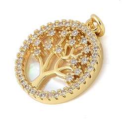 Brass Micro Pave Cubic Zirconia Pendants&nbsp;KK-K298-16G-02
