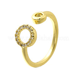 2Pcs 2 Styles Brass Micro Pave Clear Cubic Zirconia Cuff Rings for Women&nbsp;RJEW-S399-02G