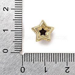 真鍮製マイクロパヴェキュービックジルコニアビーズ  カドミウムフリー＆鉛フリー  スター  18KGP本金メッキ  5月の誕生石  インディゴ  10x10x7.5mm  穴：2x2mm&nbsp;KK-D379-01G-12