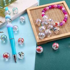 30Pcs 5 Colors UV Plating Iridescent Transparent Acrylic Beads&nbsp;OACR-SZ0001-89