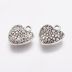 Tibetan Style Alloy Heart Charms&nbsp;TIBEP-Q043-180-RS