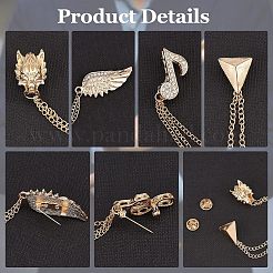 4Pcs 4 Style Safaty Chain Hanging Sweater Brooch Pin&nbsp;JEWB-FG0001-03