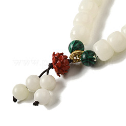 Round Natural White Jade Stretch Bracelets&nbsp;BJEW-B080-34A
