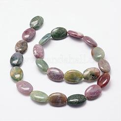 天然石インディアン瑪瑙ビーズ連売り  オーバル  18x13x6mm  穴：1.2mm  22個/連  15.7インチ&nbsp;G-N0173-02-13x18mm