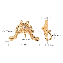 Brass Micro Pave Clear Cubic Zirconia Screw Eye Peg Bails&nbsp;KK-Q766-006-NF