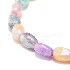 Candy Color Imitation Gemstone Glass Teardrop Beads Stretch Bracelet for Women&nbsp;BJEW-JB07418