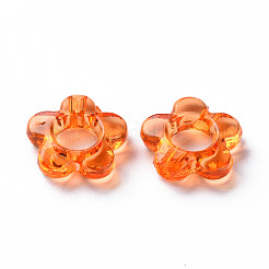 透明なアクリルビーズフレーム  花  ミックスカラー  13x13x4mm  穴：2.5mm  インナー対策：5mm&nbsp;X-MACR-S373-55B