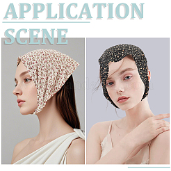 女の子用 2色布製フラワープリント伸縮性ヘッドバンド 2個  三角ヘアアクセサリー  ミックスカラー  271~278x245~250x2~3mm  内径：110mm  1pc /カラー&nbsp;OHAR-CY0001-16