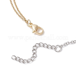 Natural Cultured Freshwater Pearl Rice Beaded Pendant 304 Stainless Steel Cable Chain Double Layer Necklaces&nbsp;NJEW-JN05681