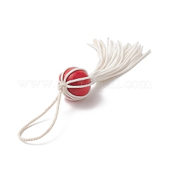 Natural Wood Bead Tassel Pendant Decoraiton&nbsp;HJEW-JM00954