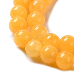 天然石馬山ジェイドビーズ連売り  染め  ラウンド  ゴールド  6mm  穴：1mm  約66個/連  16インチ&nbsp;DJAD-6D-07