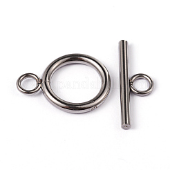 変色しない304ステンレススチールリングトグル留め具  ステンレス鋼色  リング：19x14x2mm  バー：20x7x2mm  穴：3mm&nbsp;X-STAS-L176-12P