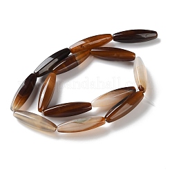 天然瑪瑙（染色・加熱）ビーズ連売り  多面カット  ライス  シエナ  29~30x7.5~8.5mm  穴：0.7mm  約13個/連  15.55''（39.5センチメートル）&nbsp;G-M446-A01-01A
