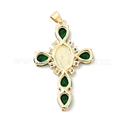 Rack Plating Brass Micro Pave Cubic Zirconia Pendants&nbsp;ZIRC-I059-15G-03