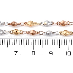 3色304ステンレススチールボールリンクチェーンネックレス  イオンプレーティング（ip）  ミックスカラー  17.95インチ（45.6cm）&nbsp;NJEW-Q013-06