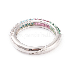 Adjustable Brass Micro Pave Cubic Zirconia Cuff Rings&nbsp;LS-RJEW-L098-007F-P
