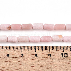天然石ピンクオパールビーズ連売り  バレル  7.5~8x4~5mm  穴：0.6mm  約48個/連  15.16~15.35インチ（38.5~39cm）&nbsp;G-N346-01A-09