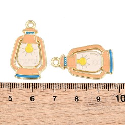合金エナメルチャーム  灯油ランプのチャーム  ゴールドカラー  砂茶色  29x17x1mm  穴：2mm&nbsp;AL-CBA6AEB-08G-01