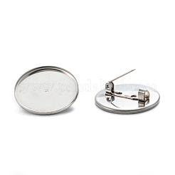 Tarnish Resistant 304 Stainless Steel Brooch Cabochon Settings&nbsp;STAS-G250-04P-C