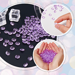 アクリルラインストーンの尖ったバックカボション1000個  多面カット  ダイヤモンド  ミディアム蘭  7x4mm&nbsp;GACR-SP0001-01C