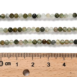 天然石グリーンルチルクォーツビーズ連売り  多面カットラウンド  3mm  穴：0.7mm  約123~132個/連  14.57''~14.96''（37~38センチメートル）&nbsp;G-RM2025-A14-3mm-B