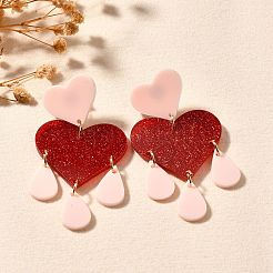 304 Stainless Steel Dangle Stud Earrings&nbsp;EJEW-M074-02G