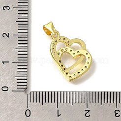 Brass Micro Pave Clear Cubic Zirconia Pendants&nbsp;KK-M297-31G