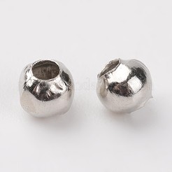 アイアン製スペーサービーズ  ラウンド  プラチナ  直径3mm  厚さ3mm  穴：1.2mm&nbsp;LS-E006