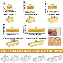 200Pcs 10 Styles Alloy Ribbon Ends&nbsp;FIND-SC0021-78