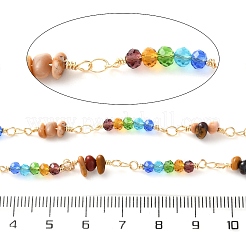 Handmade Brass Glass Link Chains&nbsp;CHC-F019-04G-01