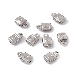 変色しない304ステンレススチールチャーム  ロックチャーム  ステンレス鋼色  11.5x7x4mm  穴：1mm&nbsp;STAS-G291-19P